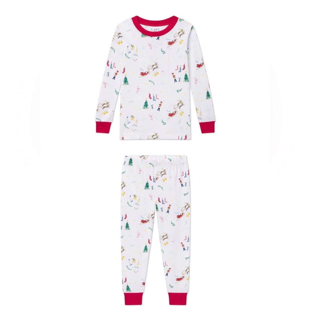 LAKE Kids Long-Long Set in Night Before Christmas Size 5 UNISEX NWOT